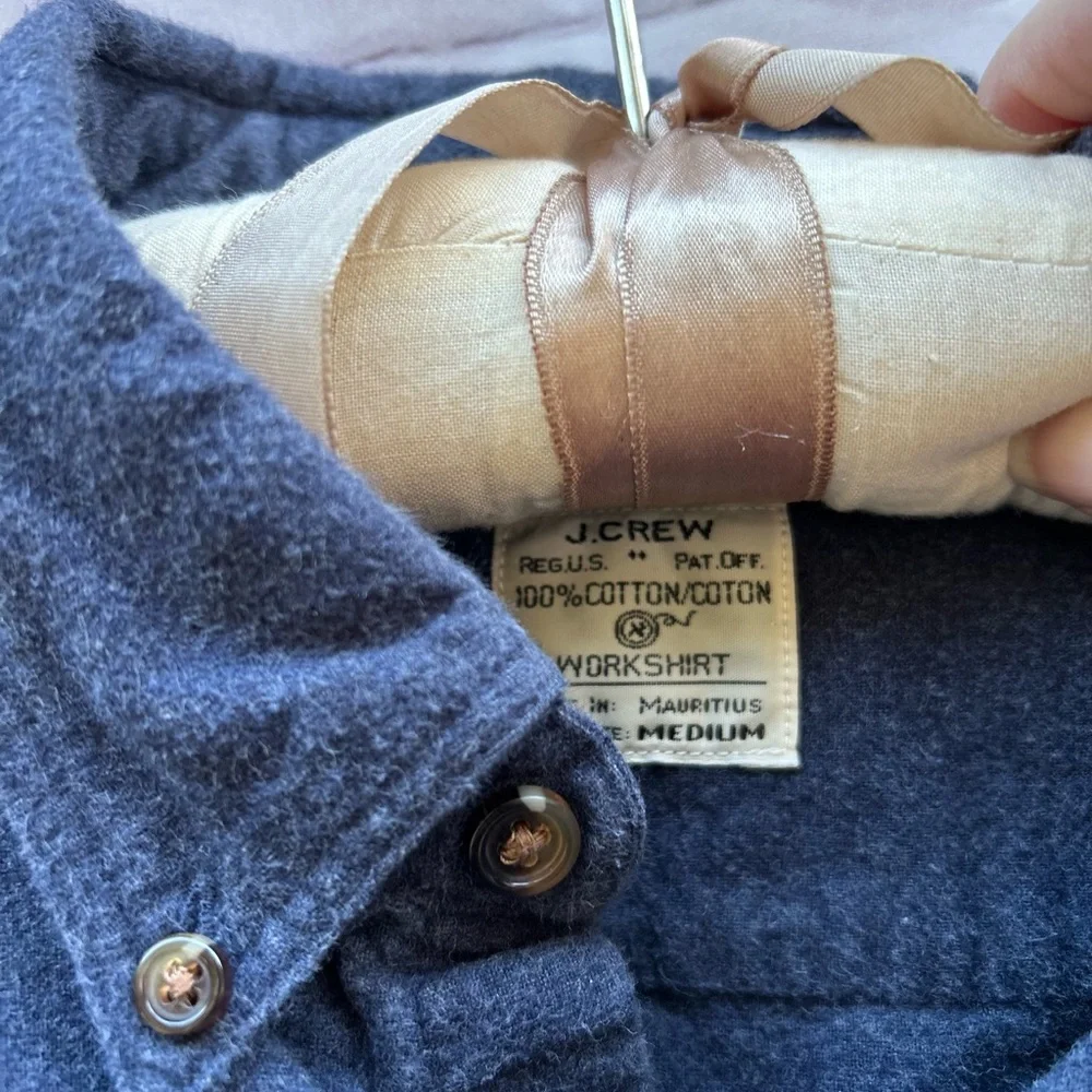VTG J Crew size M cotton elbow patch flannel work shirt barn chore Gorpcore